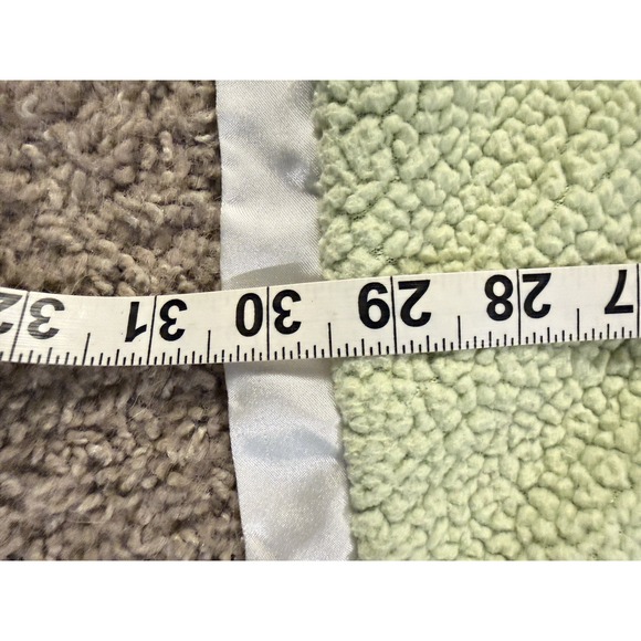 Cocalo Green Yellow White Satin Plush Block Square Patchwork Minky  Baby Blanket - Picture 7 of 8